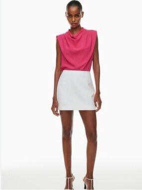 Babaton Draped Sleeveless Top in Fuchsia Pink